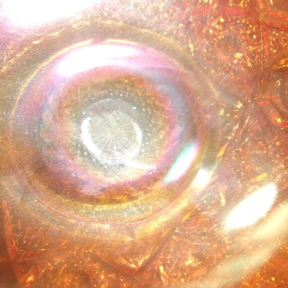 H-379 IMPERIAL STAR AND FILE HANDLED BOWL ORANGE CARNIVAL GLASS - Picture 7 of 13